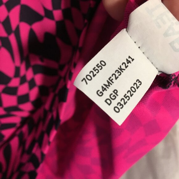 G/FORCE Men Golf Shirt Pink Black Distorted Checks Custom Embroidery on Shoulder - Picture 7 of 9